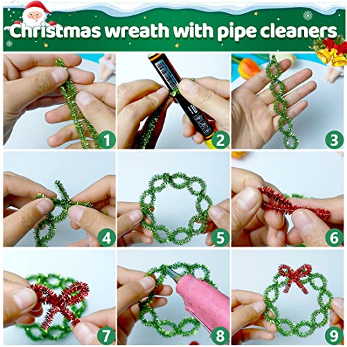 Iooleem 500pcs Silver Glitter Pipe Cleaners, Chenille