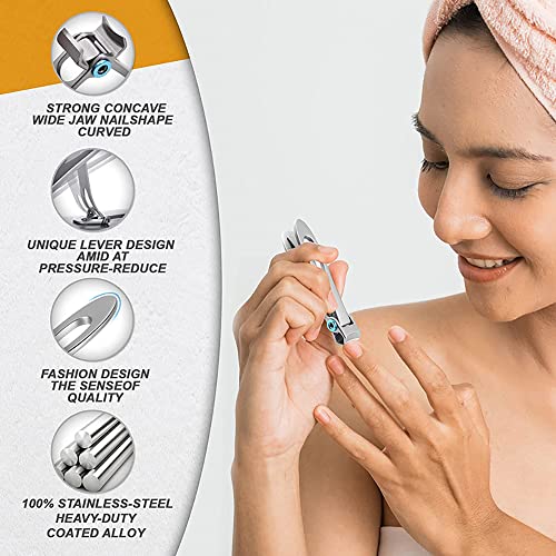 Image of MAYCREATE Ingrown Toenail Clippers for Ingrown or Thick Toenails,Wide Jaw Opening Nail Clippers with Curved and Slant Straight Blade Edge, 6 PCS Stainless Steel Toe Nail Clipper for Men