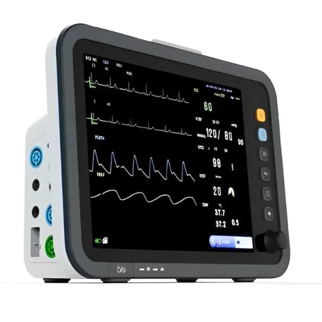 CARDITABS Yonker Multipara Patient Monitor YK-8000C with Adult Probe | 5 para Patient Monitor | ICU Vital Signs Monitor for Adult | TFT Display | Hospital Clinic ICU/CCU/OR Use