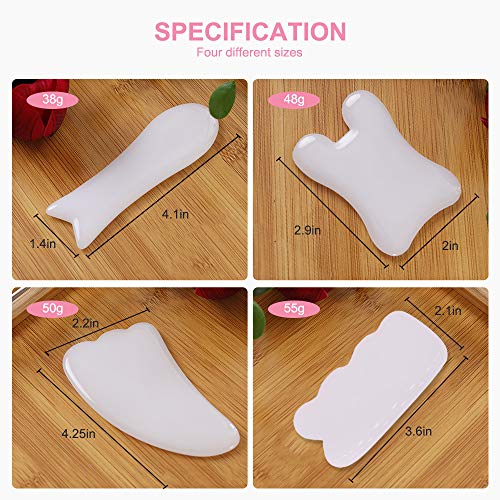Image of airogym 4 Pack Gua Sha Scraping Massage Tool, Natural Stone Gua Sha Board for Face and Body, Facial Tool Set for SPA Acupuncture Therapeutic Massage, Relieve Stress & Pain Treatment