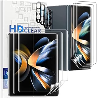 Vizvera 6 Pack Front Inner Screen Samsung Galaxy Z Fold 4 Screen Protector and 3 Pack Fold 4 Lens Tempered Glass Film TPU 3D Soft Protective Film Anti-Scratch For Samsung Z Fold 4 5G-HD Clear