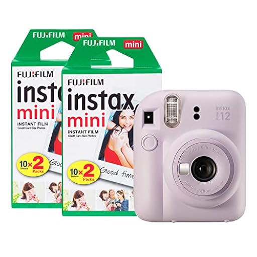 Fujifilm Instax Mini 12 - Cámara instantánea con Paquete de 40 películas de Disparo, Color Morado Lila | Ya disponible en tu tienda friki favorita! En mundofriki.es!