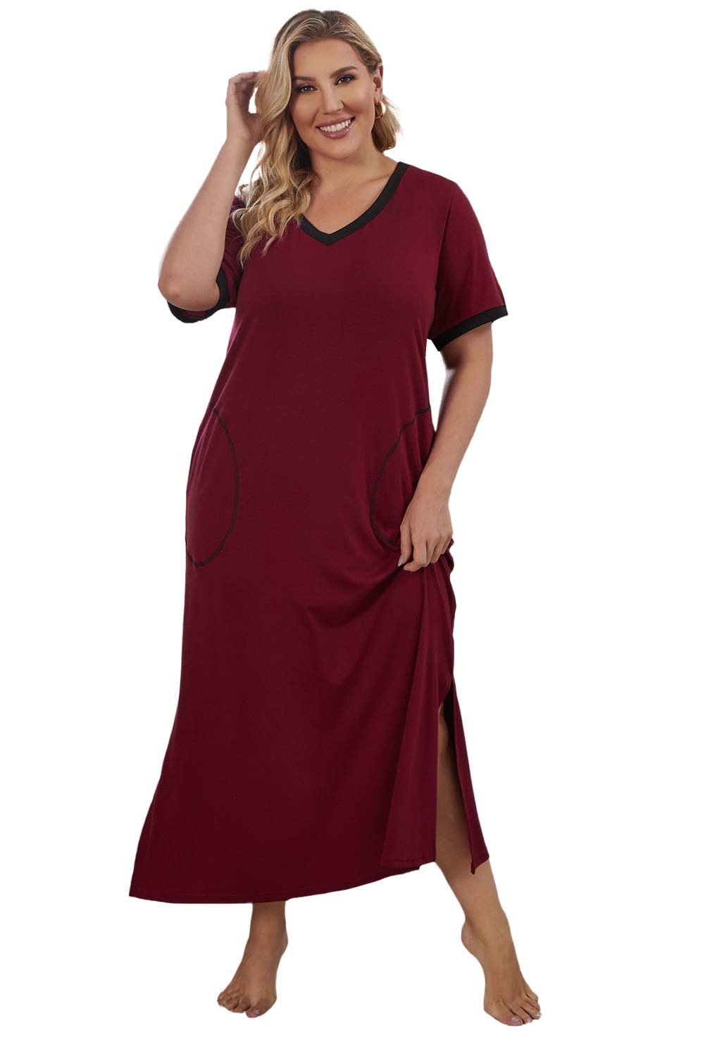 BLMFAION Women Super Comfy Plus Size Long Nightgown Sleepwear 1X-5X