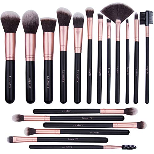 Makeup Brushes 18 Pcs Makeup Brush Set Premium Synthetic Foundation Brush Blending Face Powder Blush Concealers Eye Shadows Make Up Brushes Kit (Rose Golden)