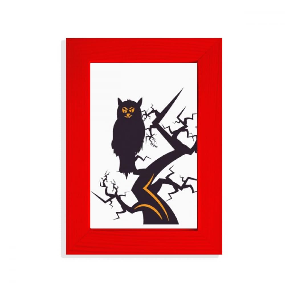 Cadre photo Art Rouge Hibou d'art déco haut de gamme