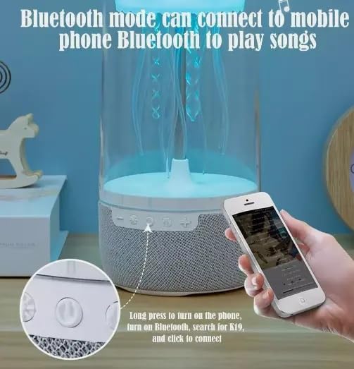 Image of One94Store Jellyfish Lamp Bluetooth Speaker - 7-Color Changing LED Night Light with Floating Jellyfish Effect, Smart Wireless Speaker, 1500mAh Rechargeable Battery