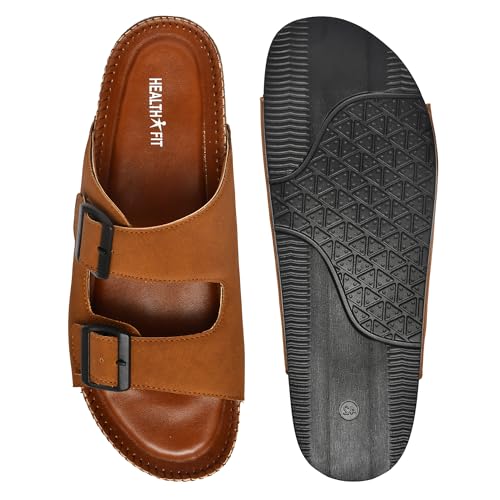 Image of HEALTH FIT Comfortable & LightWeight | Fashionable & Everyday Stylish & Durable Design Slip-on Style Flip Flops for Gents 3075