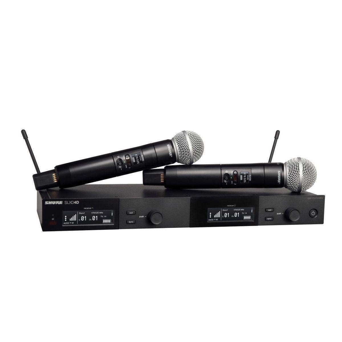 Shure SLXD24D/SM58 Dual Channel Wireless Microphone System with 2 SM58 Handheld Mics