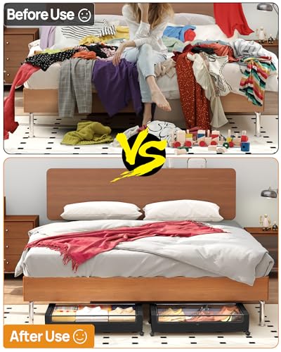 Under-Bed-Storage-With-Wheels-2-Pack-Square-Containers-60L-Bins-Rolling-Metal-Drawer-for-Clothes-Blankets-Shoes