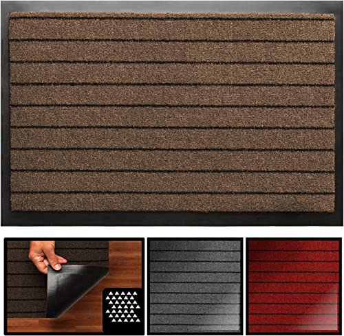 LUCA HOME   Felpudo Entrada a casa Nevada, Felpudo Entrada casa Antideslizante, Impermeable, Lavable, Antibacterias, Pasillo, Cocina, Dormitorio, Felpudo Interior y Exterior (Marrón, 40 x 60 cm)