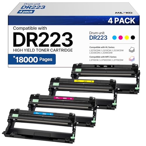 Image of DR223CL Compatible Drum Unit Replacement for Brother DR223CL DR-223CL DR223 Compatible with Brother MFC-L3770CDW MFC-L3750CDW HL-L3270CDW HL-L3290CDW HL-L3230CDW ( 4 Pack)
