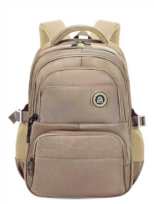 Mochila Escolar adolescente para Notebook até 15 Polegadas, Resistente à Água, Acolchoada, Reforçada e muitos compartimentos (Bege)