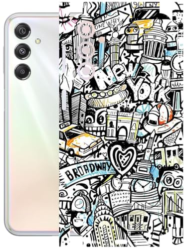 Image of AtOdds - Full Body Back Screen Guard Protector Film - Lamination Wrap Skin Sticker Compatible with Samsung Galaxy M34 (5G) | Scratchproof Matte Finish (Graffiti 26)