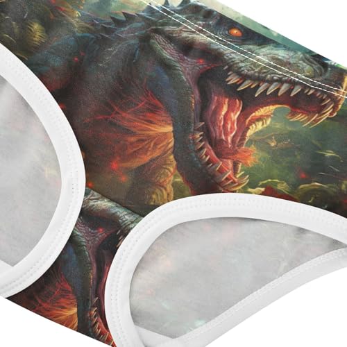T Rex Dinosaur Jungle Green Panties for Girl Toddler Underwear Floral Cotton Animals Undies Kids Briefs 2t4