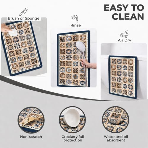 Image of MAXOSHINE Kitchen Mats for Floor Anti Slip Waterproof Feet Comfort Kitchen Runner Floor Mat Standing Desk Mat Floor Mats for Kitchen (120 * 40cm, 60 * 40cm) Set of 2