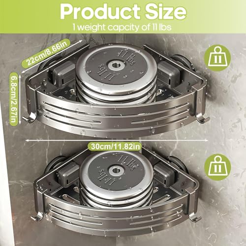 Corner-Shower-Caddy-Suction-CupShower-Shelves-with-HooksNo-Drilling-Powerful-Suction-Bathroom-Organizers-and-StorageRemovable-Waterproof-Rustproof-Shower-Bathroom-Accessories-DecorGrey-1Pack