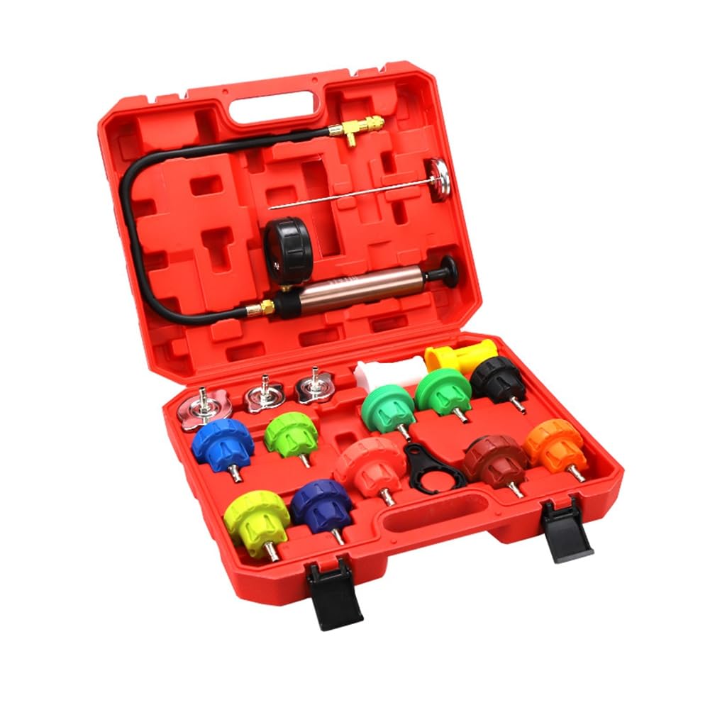WZDDXUNSF Radiator Pressure Leakage Tester Tool Kit, Cooling System Water Leak Test Detector Set with Hand Pump
