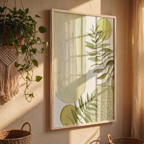 Image of kotart Aesthetic Boho Floral Art Home Decoration Painting | Floral Paintings With Frame For Living Room Bed Room Hotel Wall Decor Digital Reprint (25x37 inch)