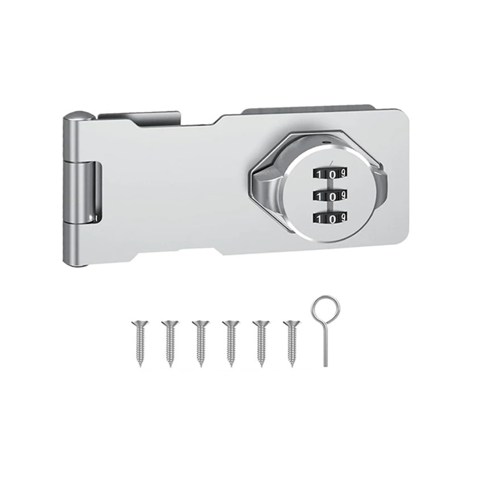 Bdfjeds 1 Piece Silver Cabinet Lock Cabinet Password Lock Zinc Alloy Security Cam Keyless Combination Latch For Locker Fence Garden