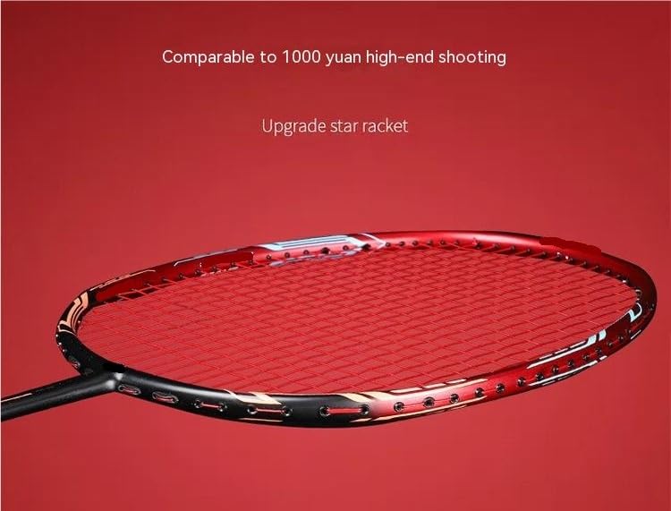 Badminton Set Raqueta de bádminton Duradera Fibra Carbono for Hombre y Mujer, Control Profesional la Pelota, Ultraligera, 10 Unidades, 50 g