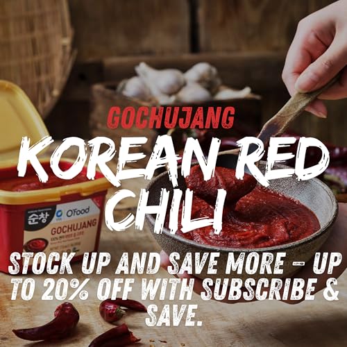 Image of Gochujang Premium - Korean Red Chili Paste [ Mild | 1.1 lb (500g) ] - Gluten-Free / 0 Fat / 0 Cholesterol / (40 Calories /Serving) | Spicy & Sweet Savory Fermented Sauce | Great for Bibimbap, Marinades, Stews & BBQ - O'food