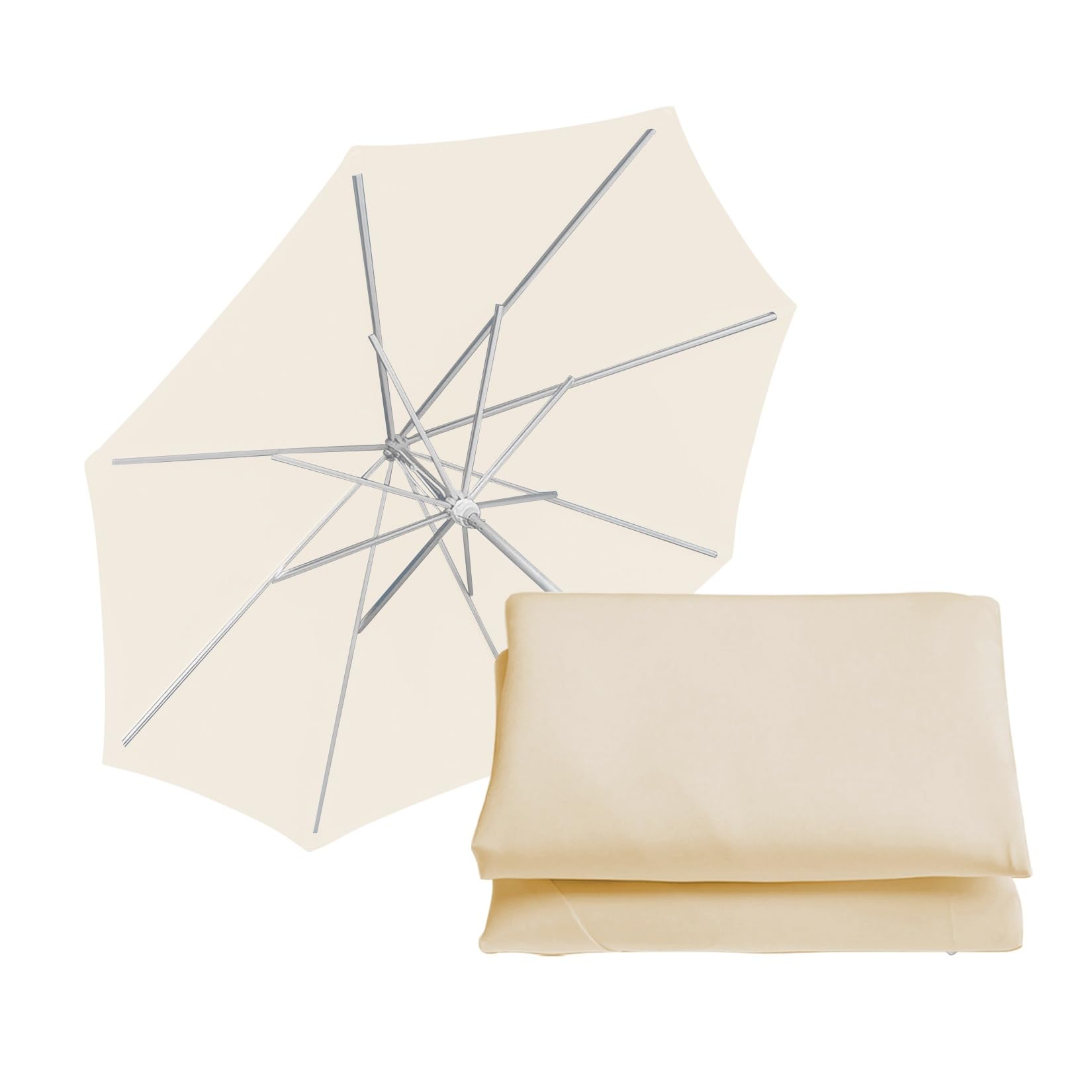 Copertura di ricambio per ombrellone, in tessuto impermeabile UV 30+, per 6/8 stecche, per giardino, patio, mercato, cortile, spiaggia, protezione esterna
