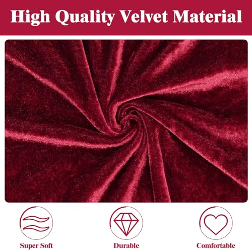 Image of Sarfel Hooded Cloak Velvet Cape with Hood Halloween Capes Women Witch Costume Vampire Cloak Wizard Robe Men Cosplay Costume, Wine Red, X-Large
