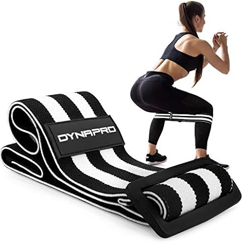 DYNAPRO Fabric Mini Bands High Performance, No Rubber Contact, No Roll, No Slip Resistance Bands aka Hip Bands (Adjustable Black, Heavy) Cover