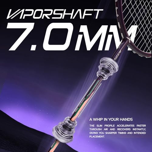 Image of Hundred Hyfonic 7 Badminton Racket with Full Cover | ≤32 lbs | Balanced Carbon Racket | Sharp Control & Quick Maneuverability | Stable Feel & Responsive Shots