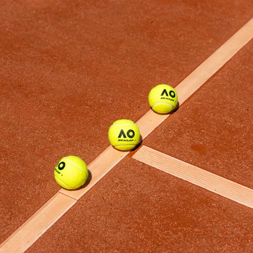 DUNLOP Tennisball Australian Open - für Sandplatz, Hartplatz und Rasen (3 Bälle)
