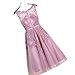Women's Beads Tulle Short Cocktail Prom Dress Clubwear Dress,Pink,6