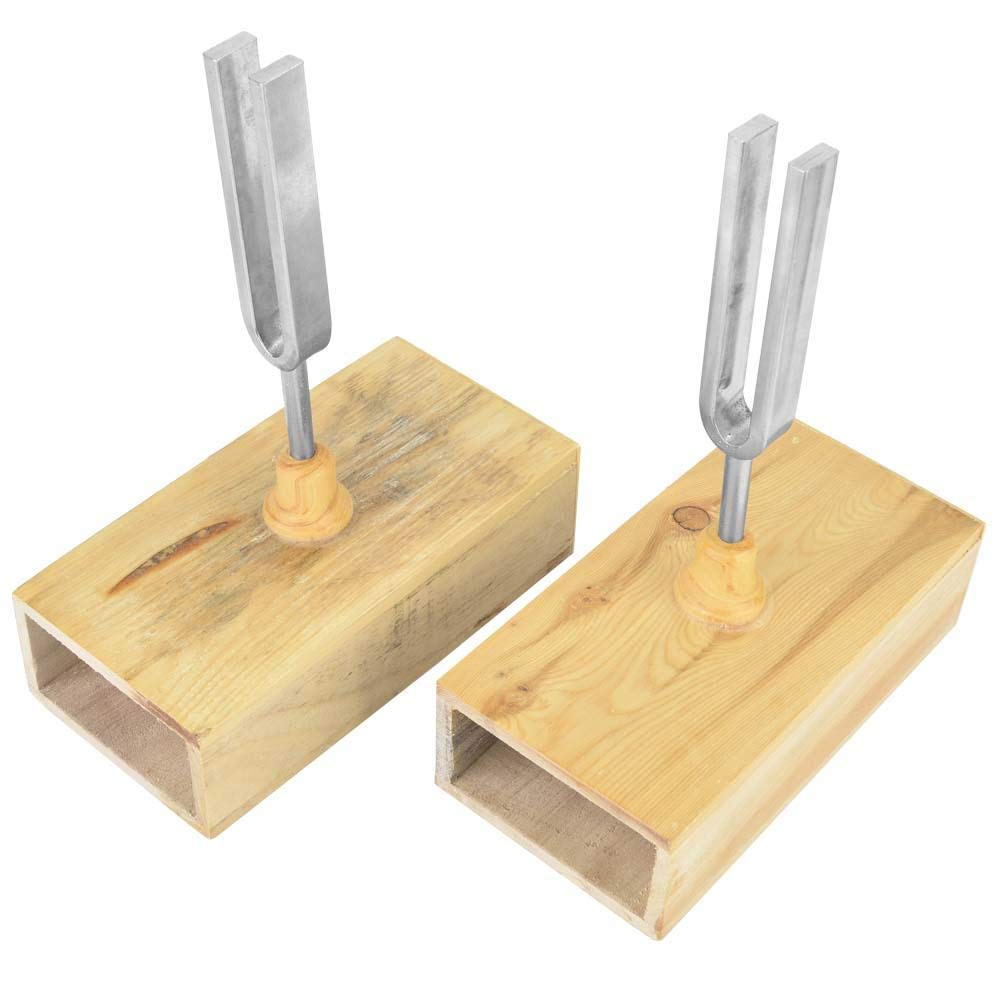 Walfront 440HZ Diapason Virbration Strumento Sperimentale con Cassa di Risonatore in Legno + Diapason Knockerd