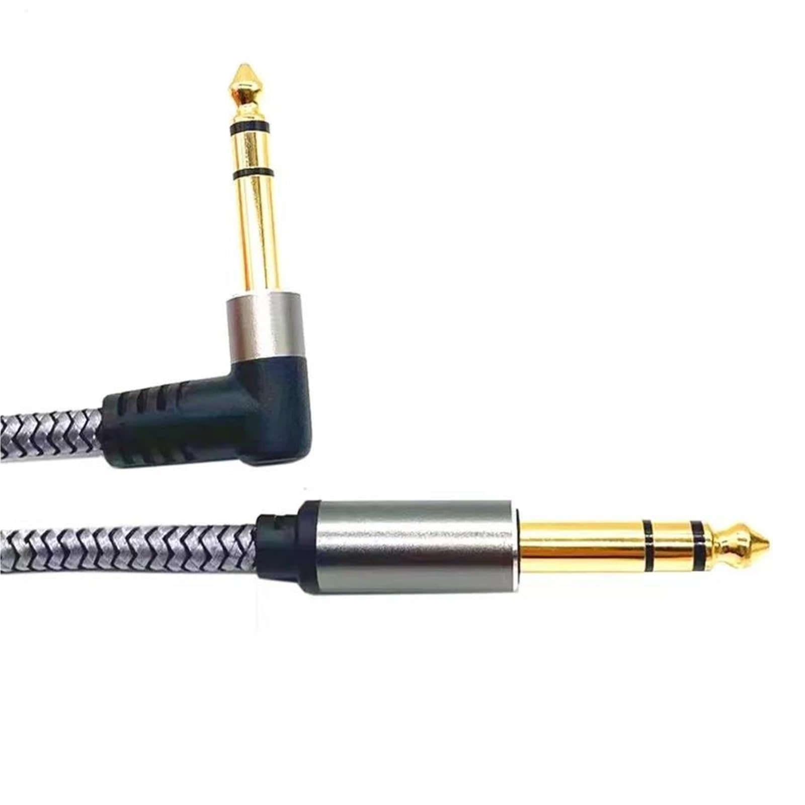Guitarra Cable Audio Cable De Instrumento TRS 1/4 Pulgadas Ángulo Recto Salida Macho 6,35mm Mezclador Cable Interconexión Estéreo