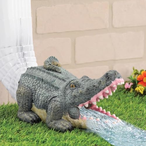 pandaxing Crocodile Decorative Gutter Downspout Splash Block & Extension