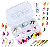 MiRoeFishing UL Angelköder Kunstköder Set inkl. Feinripp Pongos I Spoon I Gummifische perfekt für Forelle und Barsch. Zubehörset Köderset