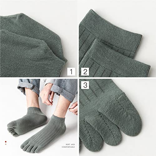 5 Pairs Men's Toe Socks, Orthopedic Compression Socks, High Performance Five Finger Socks Ankle Running Five Toe Socks 7