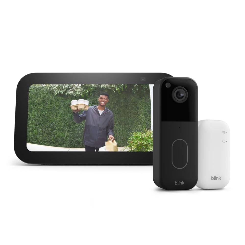 Amazon Echo Show 5 with Blink Video Doorbell (newest model), Designed for Alexa+