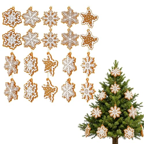 20 PCS Gingerbread Christmas Decorations Cute Christmas Tree Decorations