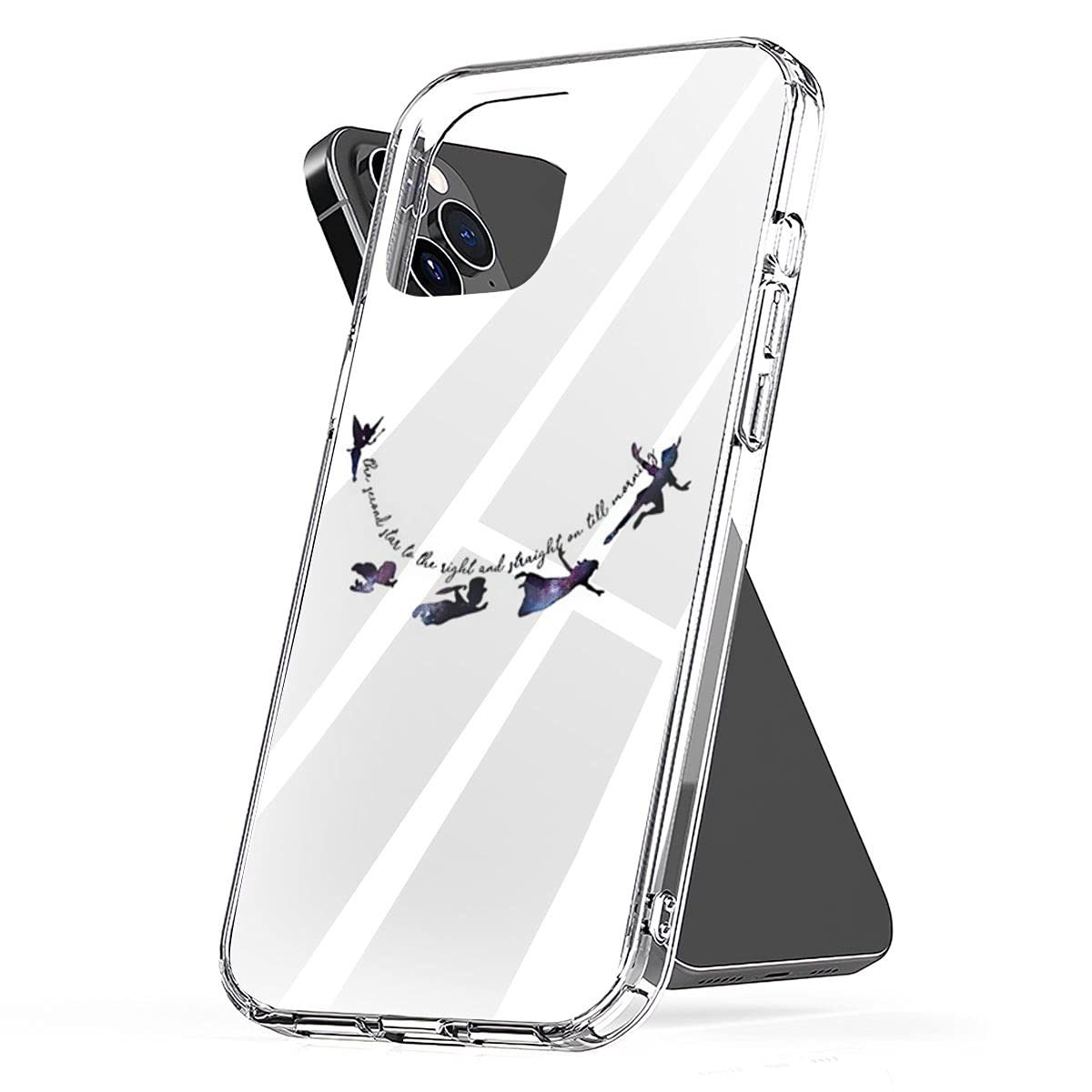 Generic Phone Case Compatible with iPhone Peter Shock Pan Accessories - Scratch The Waterproof Second Star to The Right 6 7 8 Plus Se 2020 X Xr 11 Pro Max 12 Mini, Transparent