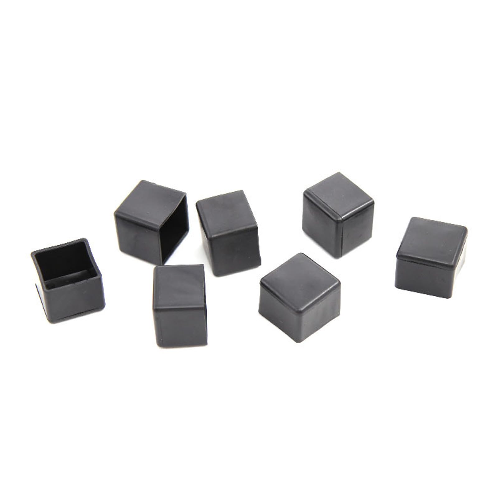 Leliafleury 10Pcs Rubber Leg Tips 20mm x 20mm Square End Caps Black Chair Leg Covers Non-Slip Rubber Furniture Feet Replacement Tips for Tables Chairs Desks