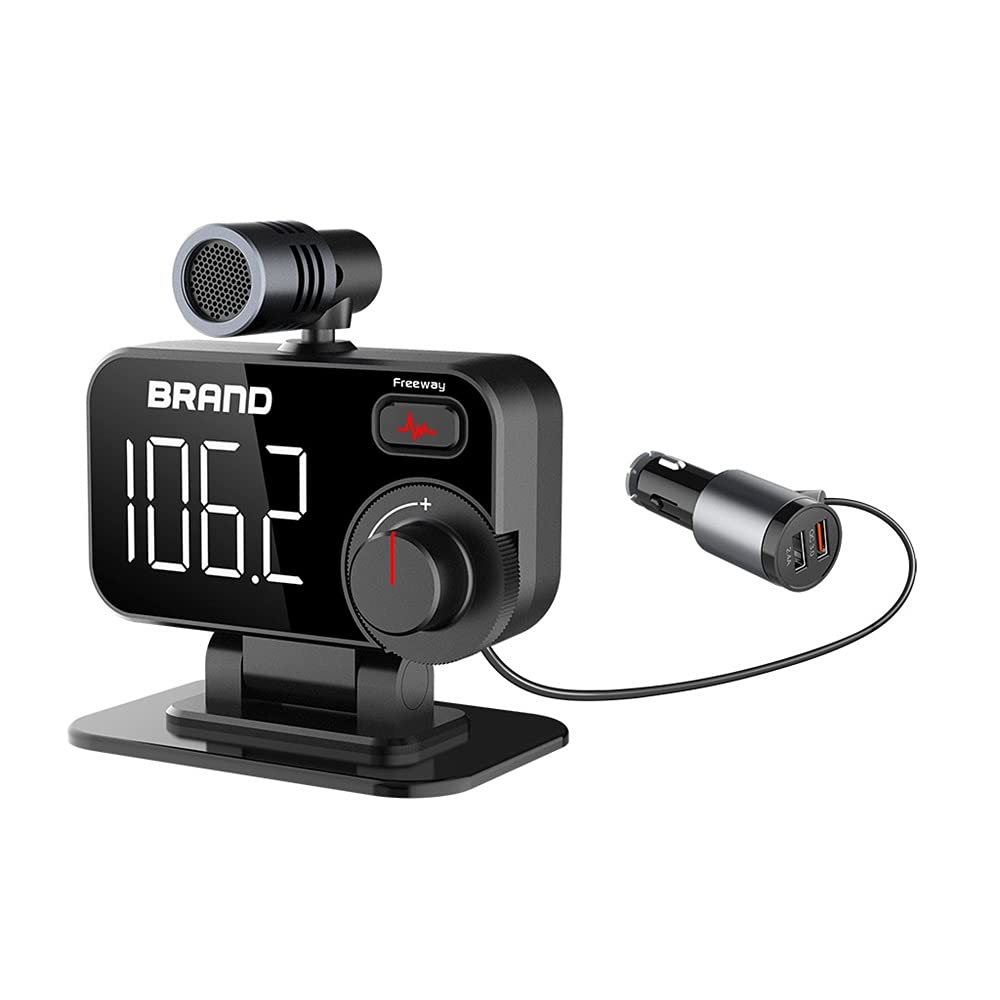 YONGYAO 12-24V Voiture Bluetooth Lecteur MP3 émetteur FM Chargeur de Voiture Mains Libres QC 3.0 avec Microphone HD LED Affichage