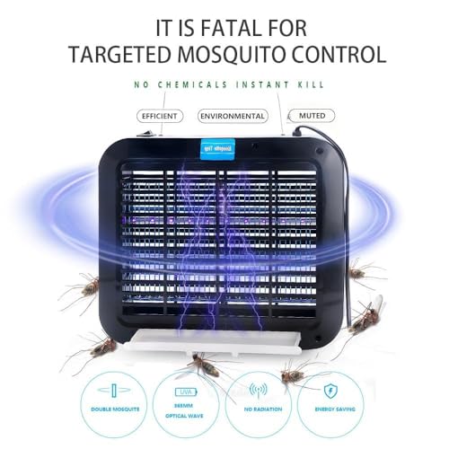 Image of Electric Mosquito Killer, Fly Insect Killer Machine, Insect Bug Zapper,Fly Catcher and Trap Killer LED Lamp for Restaurants,Home,Office,Bedroom-Rechargeable Night Lamp (Black-202)