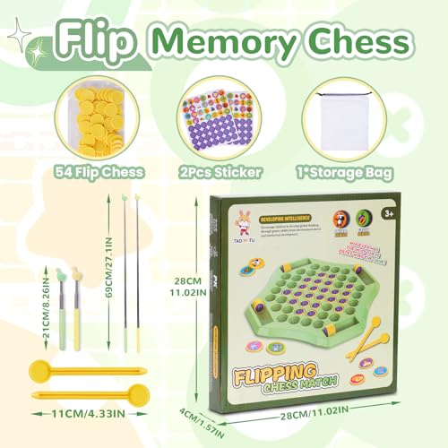 👶🧠Fruit Flip Memory Chess Game – 54PCS Matching & Concentration Board Game for Kids | Animal-Themed Flip-to-Win Travel Game for 2–4 Players, Ideal for Kindergarten & Family Fun (L-Fruit) - Image 3