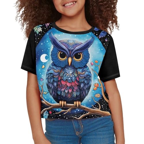 Image of Kids T Shirt Short Sleeve Crop Tops for Girls Summer Clothes Pullover Tees Shirt 5-14