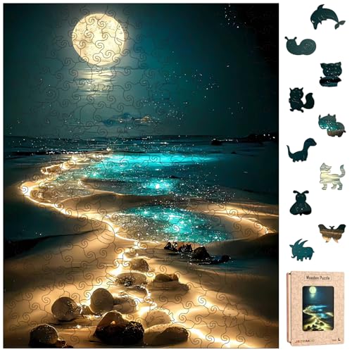 Wooden Puzzles for Adults, Wooden Jigsaw Puzzles 270pcs, Unique Animal Shaped Adult Wooden Puzzles, Irregular Wood Puzzles Adult with Beautiful Wooden...