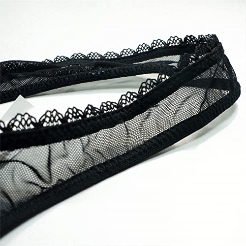 Varsbaby N082TS-BLACK+WHITE+RED-S Women'S Sexy Sheer Panties Thongs Mesh G-Strings Low Rise Brief Underwear thumb #7