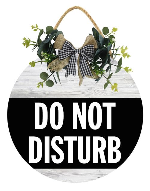 Uptell Letrero de madera rústica de 12 pulgadas con texto en inglés "Do Not Disturb", letrero elegante de no solicitar para puerta delantera, hogar, puerta de despedida