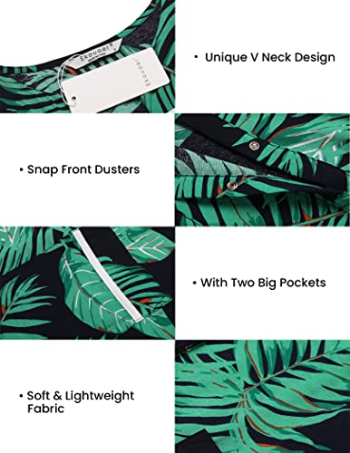 Ekouaer Womens, House Dress, Cotton Short Sleeve Nightgown Nightshirt, Chemise Printed House Coat Winter Robes, Pattern3, Small #TOP4