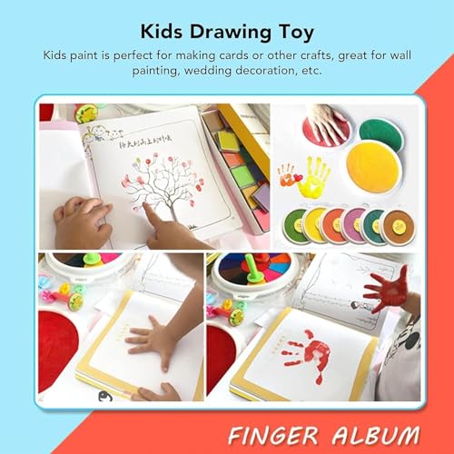 Fingerfarben Kinder Ungiftig Waschbar Fingermalfarben Mit Buch DIY Baby Fingerfarben Kinder Ab 2 Jahre Lustig Finger Painting Geschenk Für Jungen Und Mädchen