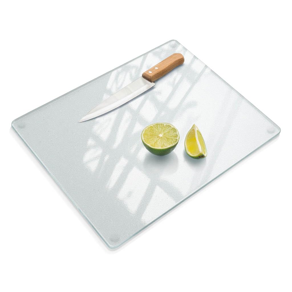 Planche en verre dépoli 52x40 cm aux bords polis pour protection de plan de travail